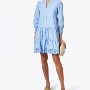 Sail to Sable Sky Blue Tiered Dress